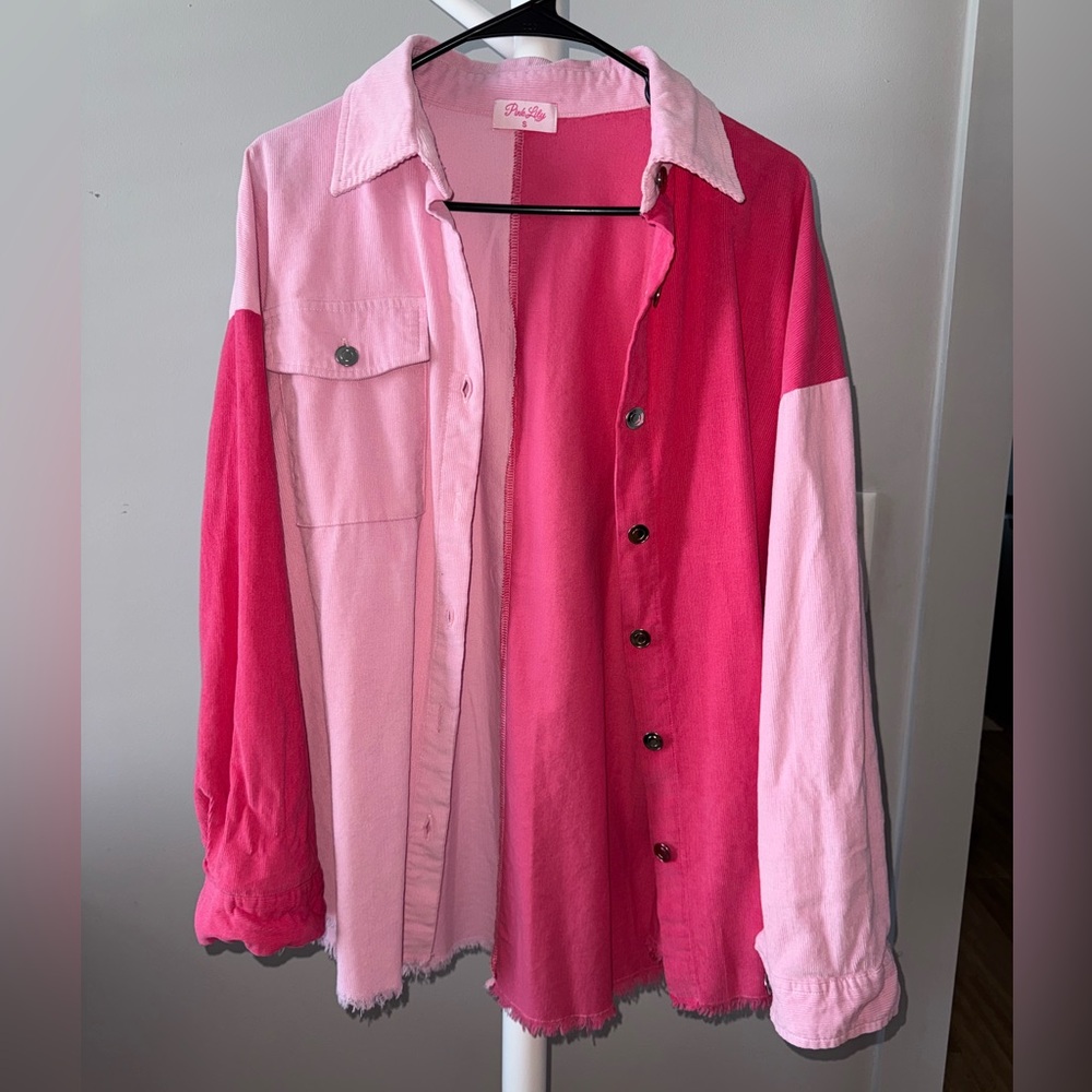 Pink Lily Two-Tone Pink Shacket